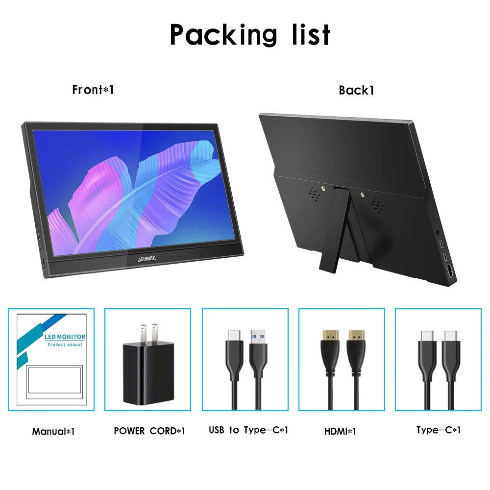 11.6 inch Portable Monitor Touch Screen 1366X768 USB C Gaming Display for Raspberry Pi Laptop PC Android PS4 HDMI-Compatible images - 6