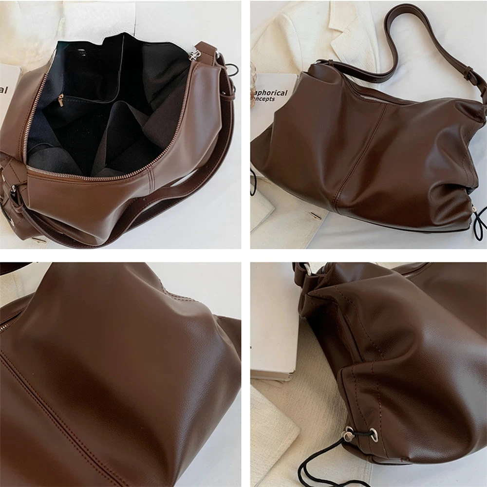 Trendy Slouchy Soft Big Shoulder Women Messenger Bags New 2023 Causal College Girls School Bookbags Crossbody Ladies Handbags