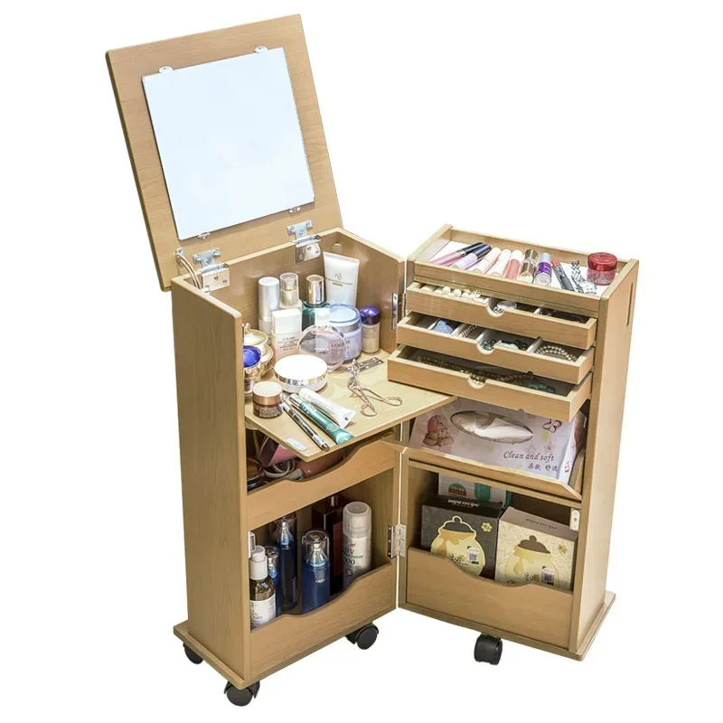 Белый мини-туалетный столик в комплекте маленький складной раскладной мобильный