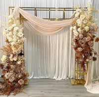 shinny golden wedding furniture stage decoration arch floral frame stands wedding backdrop