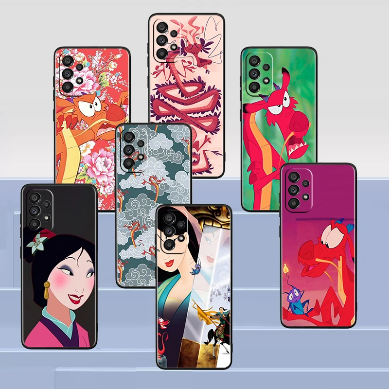 

Anime cartoon Mulan For Samsung A53 A52 A54 A13 A12 A32 A71 A33 A73 A72 A51 A21S A04 A03 5G Black Phone Case Cover