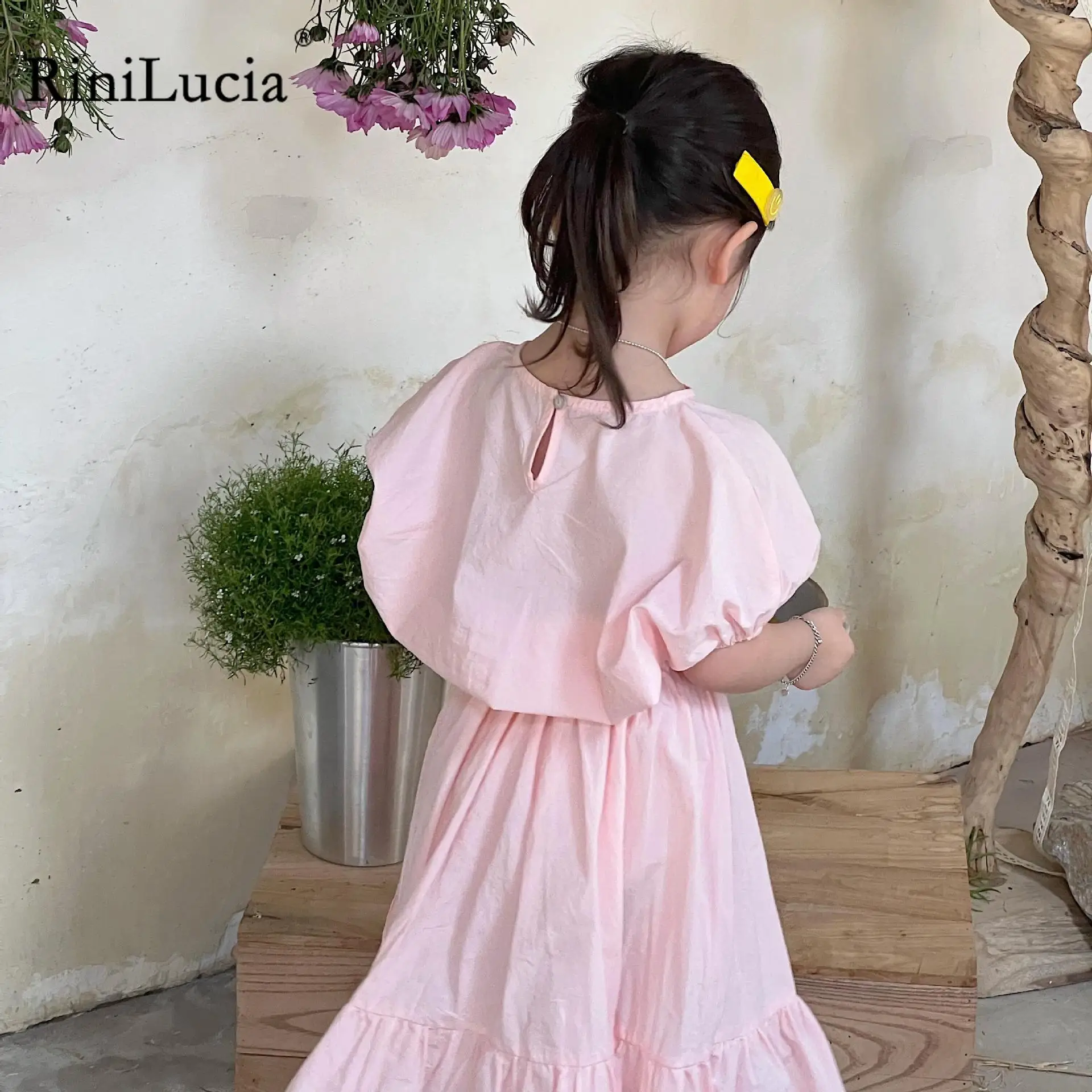 

RiniLucia Girls Clothing Sets New Summer Sleeveless Pink Tops +Skirt 2Pcs for Kids Clothing Sets Baby Clothes Outfits