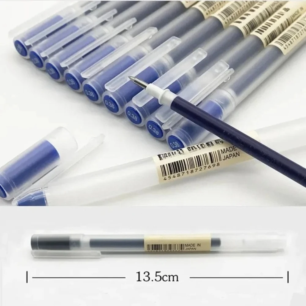 Фото Сменные стержни для гелевых ручек MUJI 0.38/0.5 мм, набор для офиса, учебы и бизнеса, черные/красные/синие/темно-синие №2