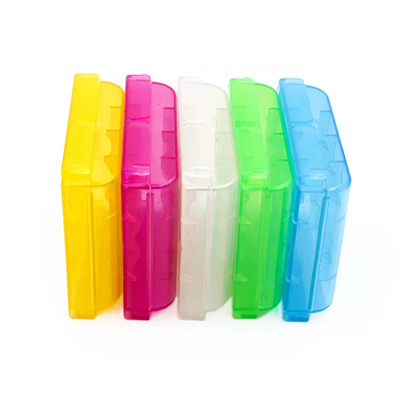 New Newest 1PCS Colorful Battery Holder Case 4 AA AAA Hard Plastic Storage Box Cover For 14500 10440 Battery Organizer Container images - 6