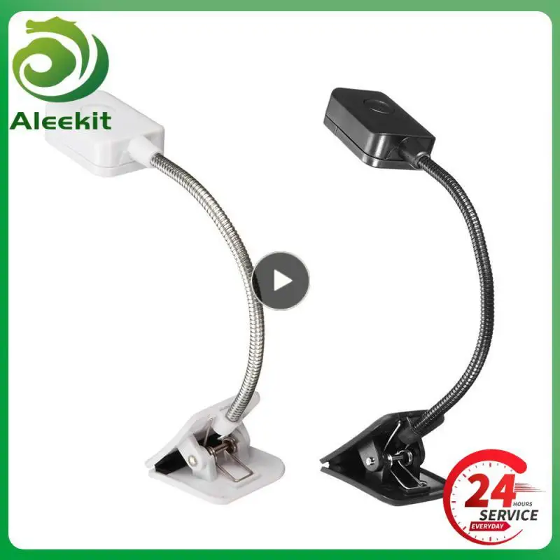 

1~10PCS Clip Lamp White/black Flexible Led Small Table Lamp Clip Low Power Consumption Pc Phone Lighting Flashlight