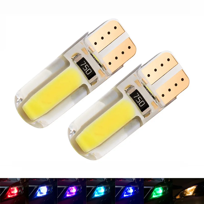 

2PCS LED W5W T10 194 168 W5W COB 6SMD Led Parking Bulb Auto Wedge Clearance Lamp Silica Bright White Red License Light Bulbs