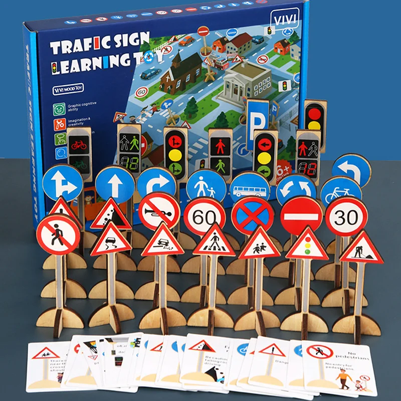 

Kids Toys City Parking Roadmap DIY Traffic Road Signs Toy Model Car Traffic Signs Toys For Children Gift Game