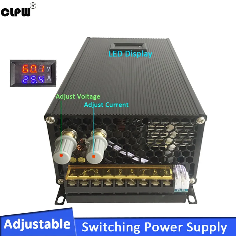 Регулируемый лабораторный источник питания постоянного тока CLPW AC-DC SMPS 1500 Вт 8 в 12 В 24 в 28 в 36 в 48 в 60 в 70 в