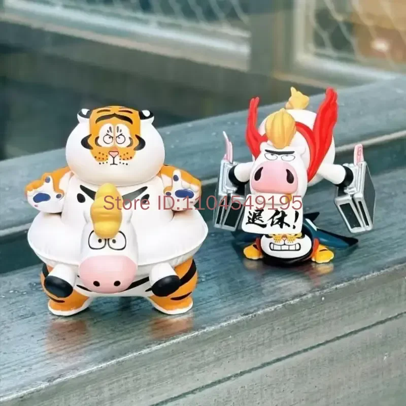 Фото Коллекционная фигурка Funism I'm Not a Fat Tiger из серии Blind Box Ma Ma Fu Fu для подарка на Весенний фестиваль, оригинальная игрушка-тигр №4