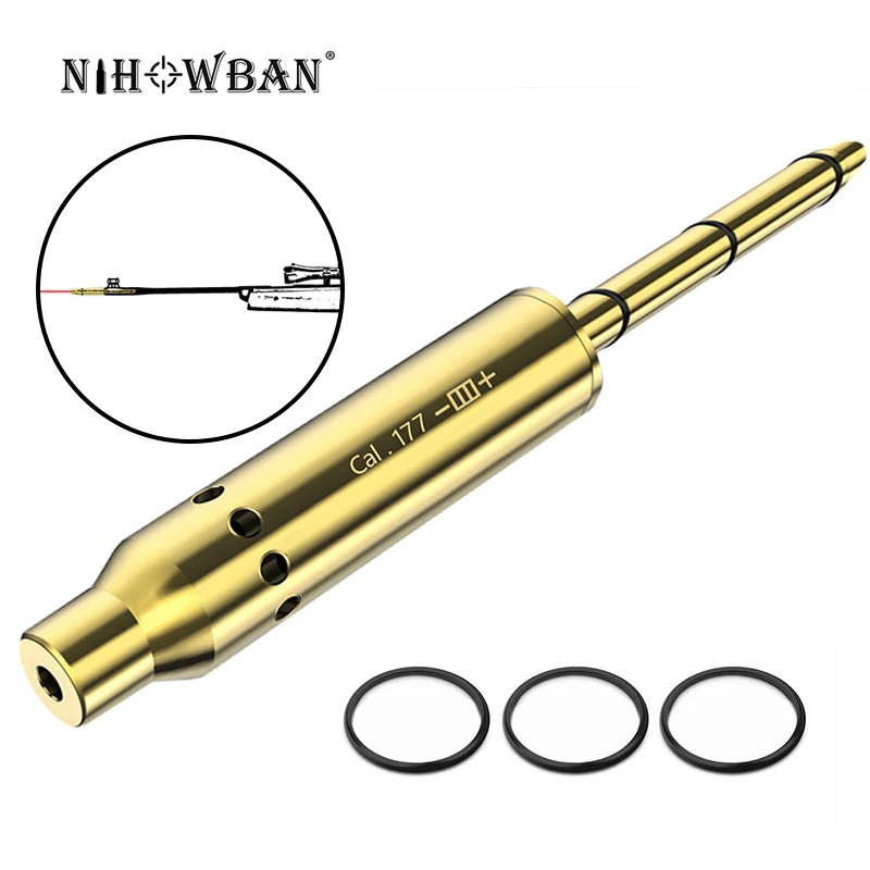 

.177 Caliber Tactical Red Dot Laser Sight Brass Bullet Scope High Precision Wavelength 650nm for Sniper Rifle Shooting Aiming