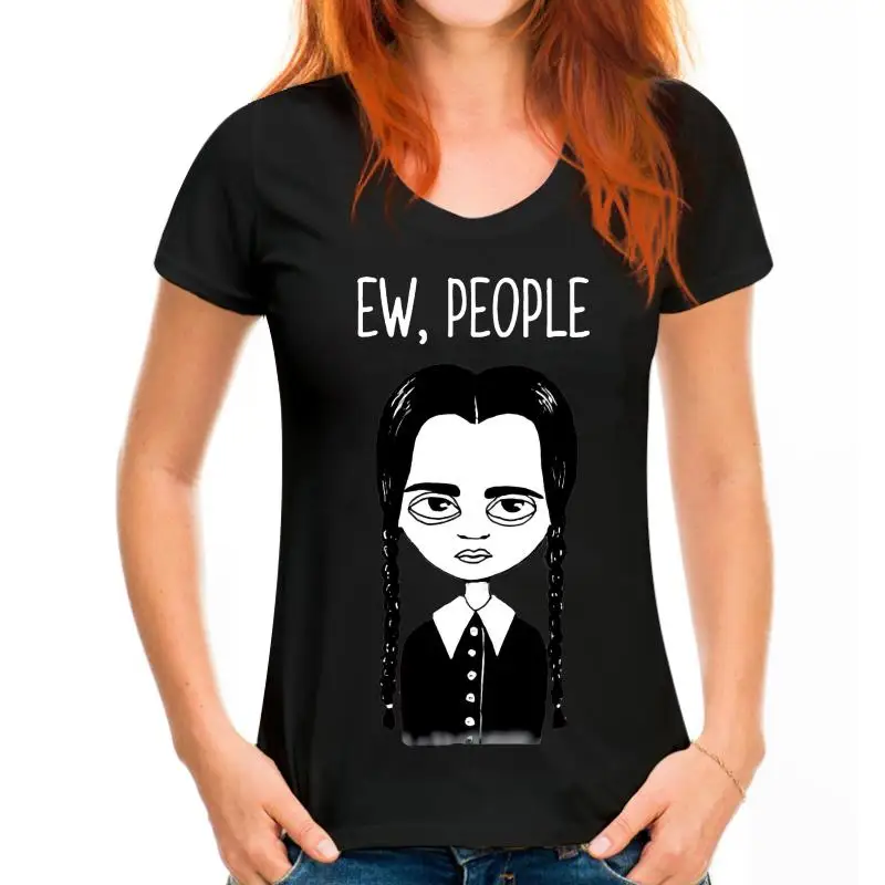 

Футболка для мужчин и женщин, мультяшный Графический Топ с надписью «Ew People Medium adдамс версия»