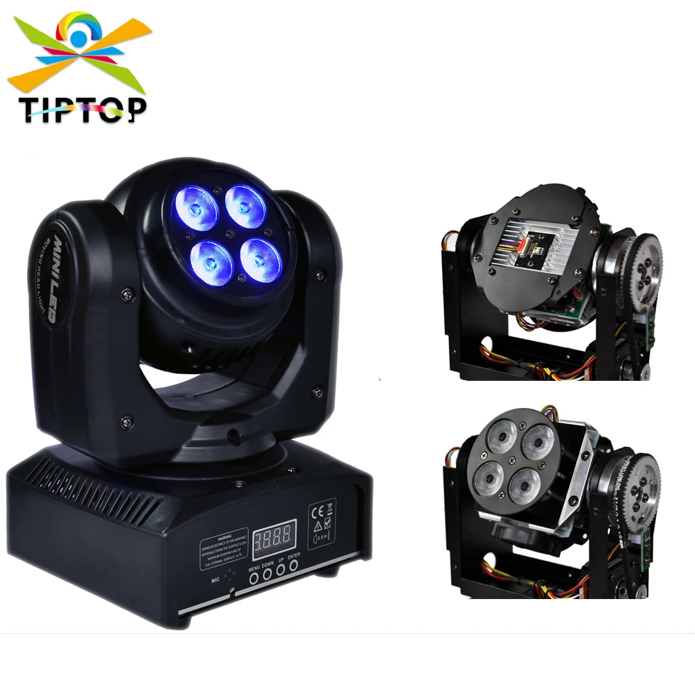 

TIPTOP Stage Light Professional LED Super Beam Moving Head Light 4*10W COB White Color Led Double 4 Head Rotate Lens Disco Dj