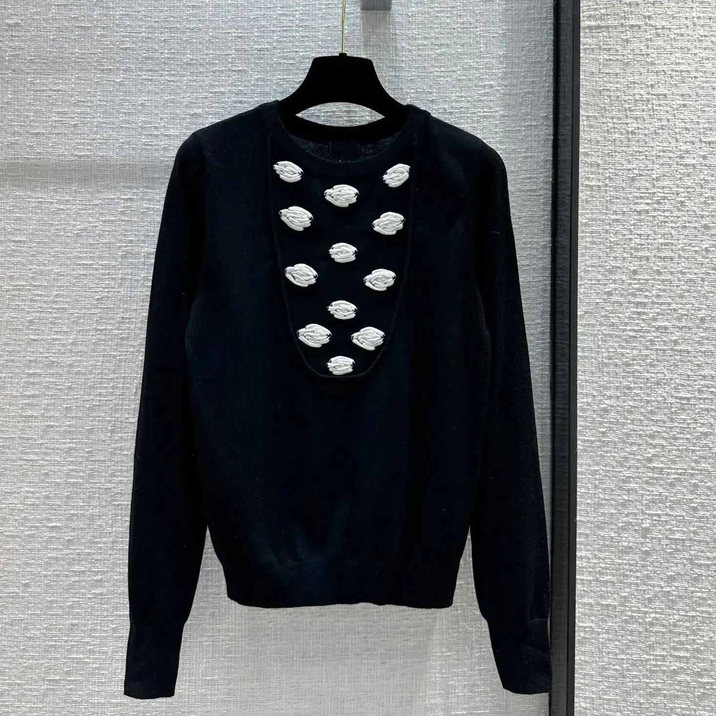 

Sweater For Women Round Neck Flower Pattern Style Design Pullover Luxury Brand New Casual Long Sleeved Autumn Winter Knit Tops