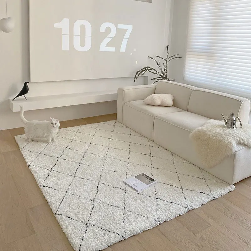 

Living Room Carpet Large Modern Home Decoration Fashionable Plush Fluffy Bedroom Rug Lounge Coffee Table Floor Mat Customizable