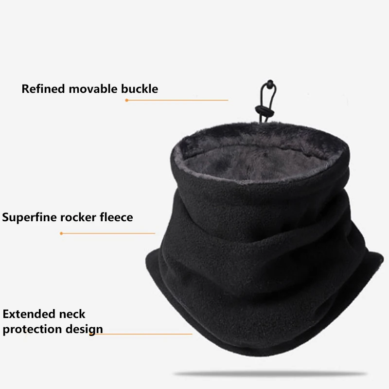 

Winter Warm Cycling Headgear Bib Polar Fleece Neck Tube Ear Warmer Fishing Skating Running Sport Scarf For Camping Hiking