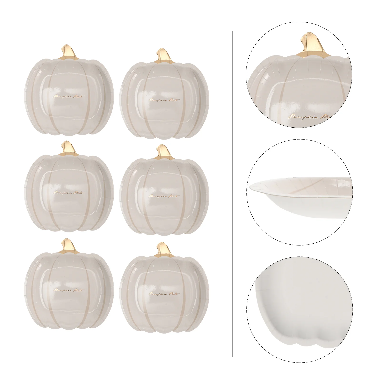 

Plates Pumpkinpaper Party Plate Dessert Dinnerware Fall Disposable Shaped Bowl Set Dishes White Bowls Harvest Favors Tableware