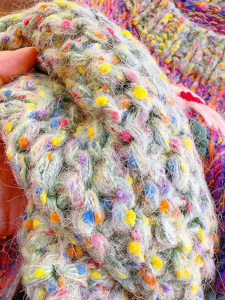 Джемпер с вышивкой крючком и цветком свитер круглым вырезом рукавами-фонариками