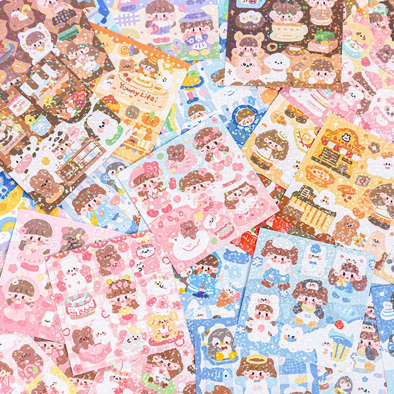 Наклейки в подарочную коробку для девочек 100 шт.