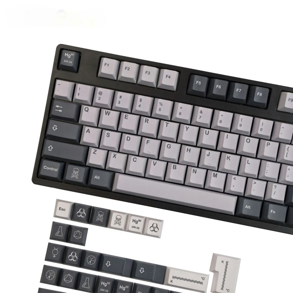 Фото Для GMK Mercury персонализированные колпачки клавиш с профилем вишни PBT 142 клавиши для механической клавиатуры 60% 68% Раскладка №4