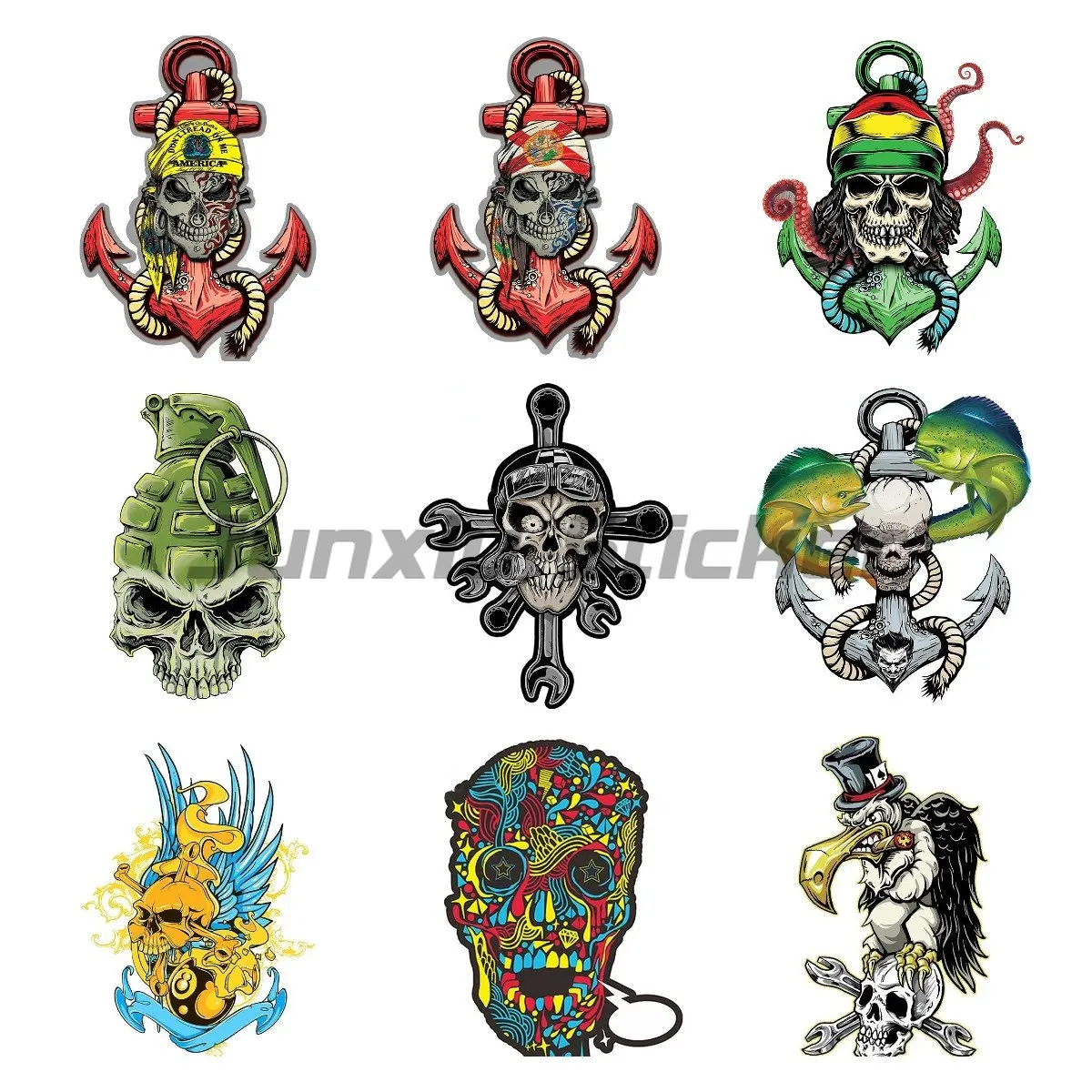 

Автомобильная наклейка с надписью «Peace Skull»
