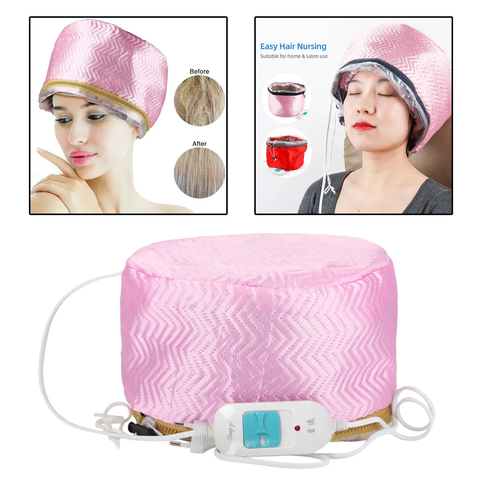 

Women Hair Steamer Cap Dryers Thermal Treatment Hat Beauty SPA Nourishing Hair Styling Electric Hair Care Heating Cap EU Plug