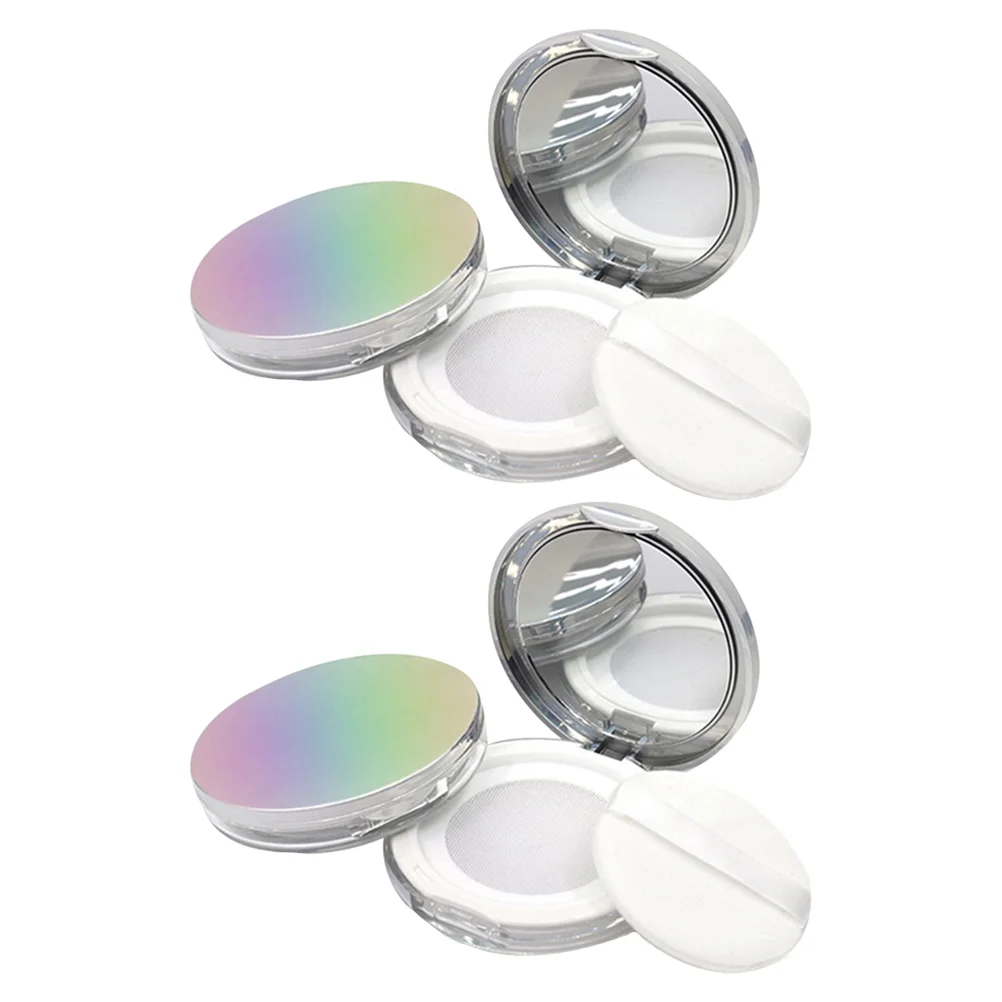 

2PCS Face Powder Compact Case Loose Powder Compact Container Makeup Powder Case Loose Powder Storage