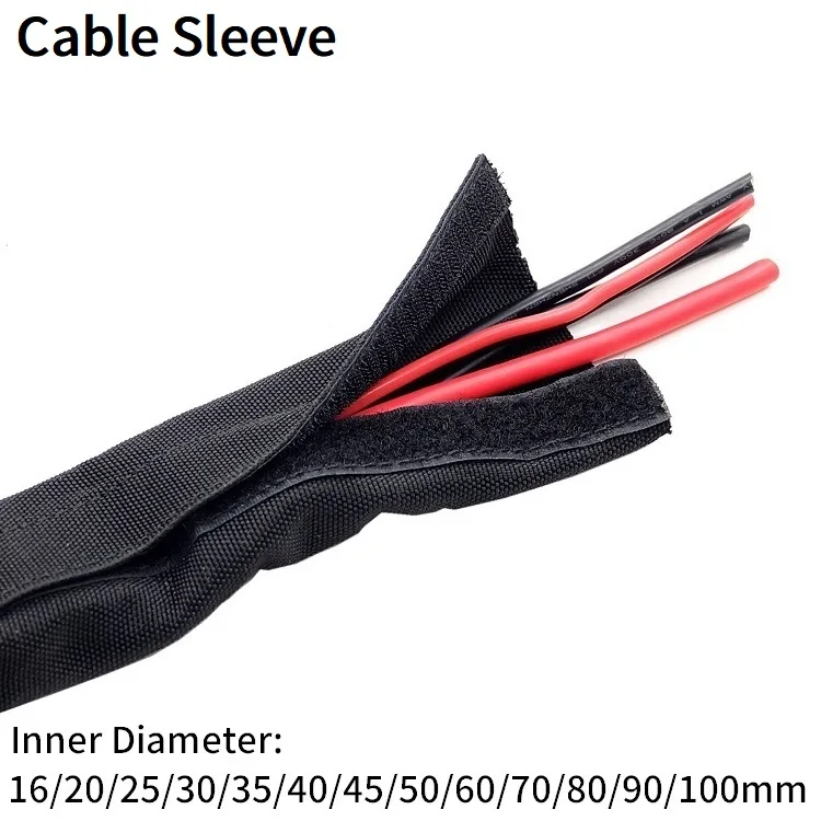 Organizador de funda de Cable, 10mm-100mm, trenza PET con cinta, arnés Flexible...