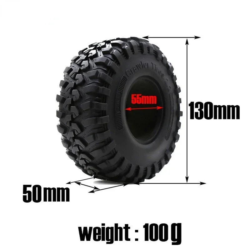 4 шт. 130 мм 2 дюйма резиновые шины для 1:10 RC Rock Crawler Trxs Trx4 Axial SCX10 90047 D90 D110 TF2 RR10 Wraith