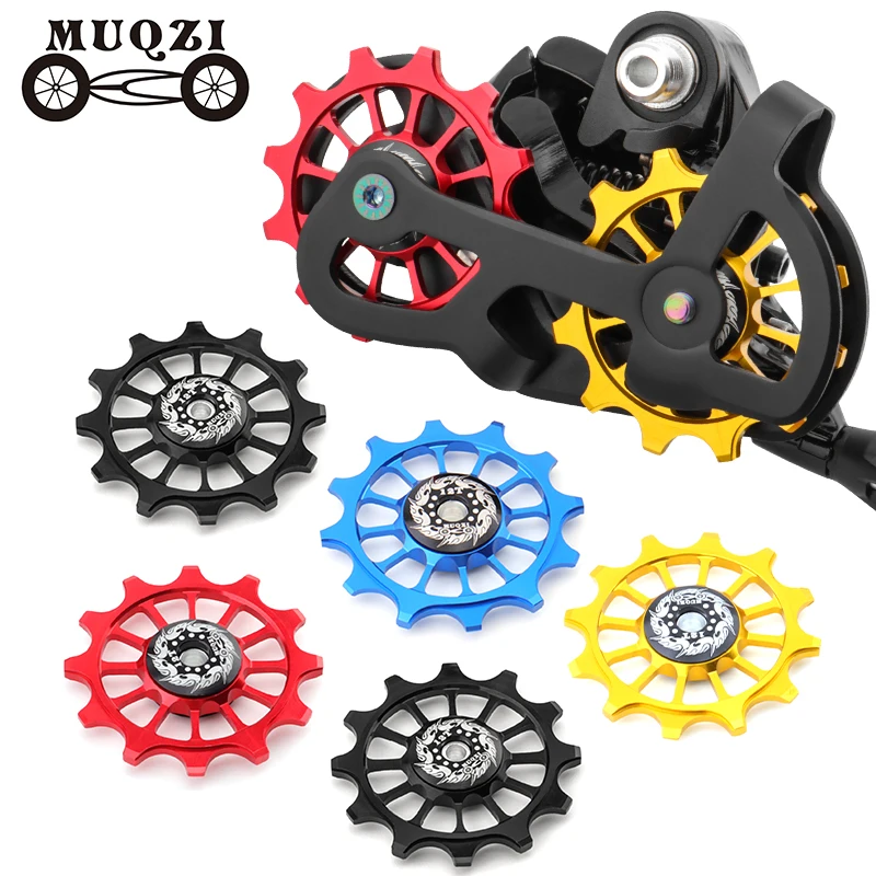 MUQZI MTB Road Bicycle 12T Positive Negative Tooth Jockey Wheel Rear Derailleur Bike Guide Pulley Ceramics Bearing