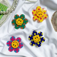 epoxy sunflower smiley phone holder finger foldable support cute phone holder ring phone accessories for iphone samsung xiaomi