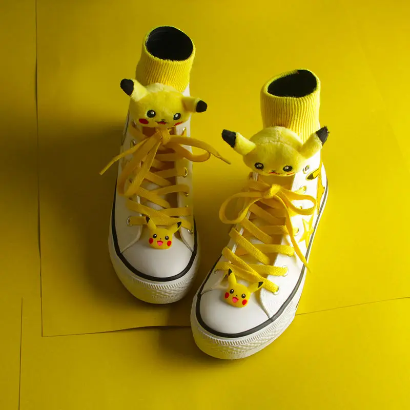 

TAKARA TOMY Pokemon 2020 новейшие высокие кеды Пикачу холщовые туфли женские студентки милые кроссовки с ручной росписью для девочек