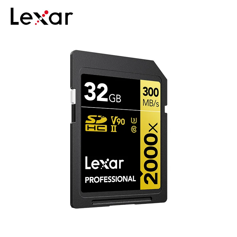 100% Original Lexar 2000x SD Card 32GB 64GB UHS-II 300MB/s 128GB Class 10 U3 V90 Memory For 3D 4K Full HD Video Camera |