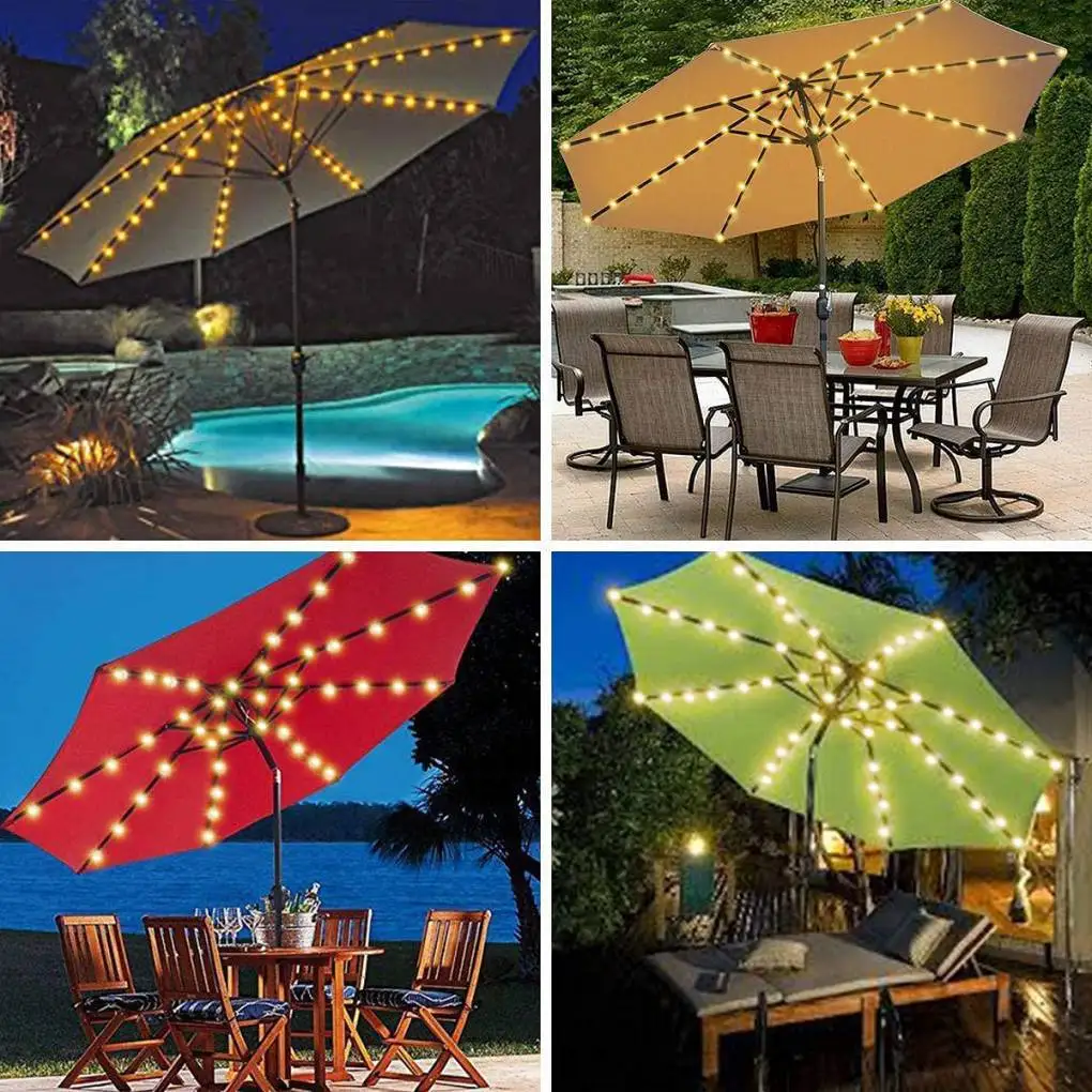 

Женский зонт, светодиодов, наружный зонт для внутреннего дворика, светильник String, водонепроницаемая лампа для сада и двора, красочная лампа светильник