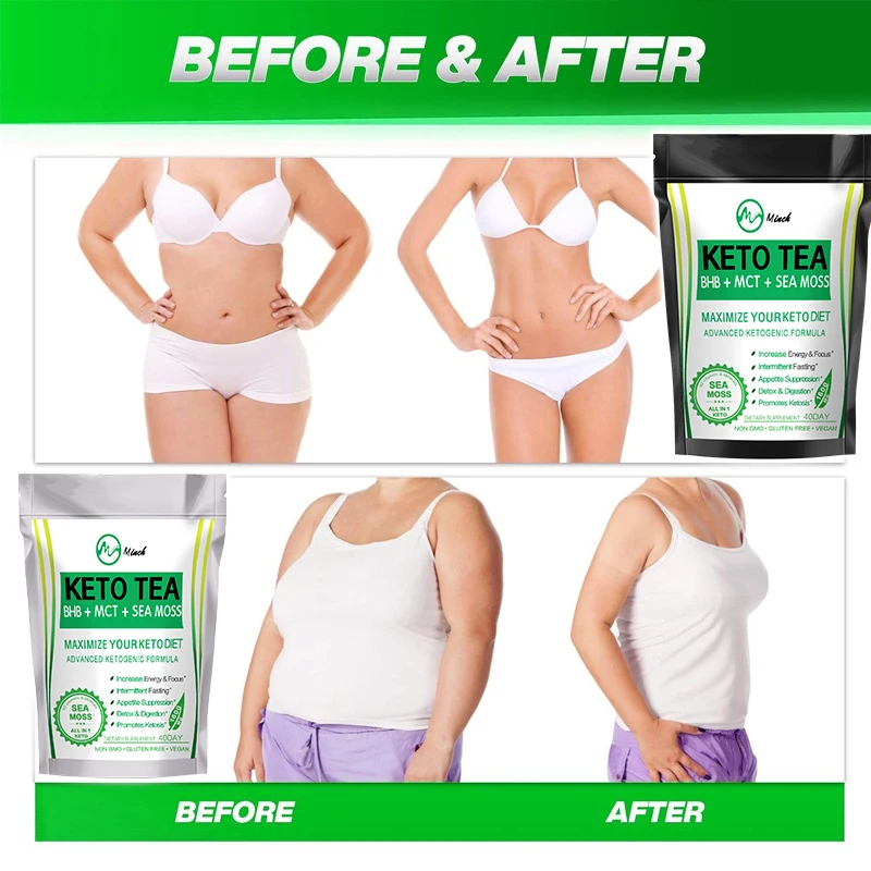 40Days Keto Morning and Evening Tea Bag Lose Weight Detox Slim Fat Burner Health Loss Man Women Belly Slimming Products |