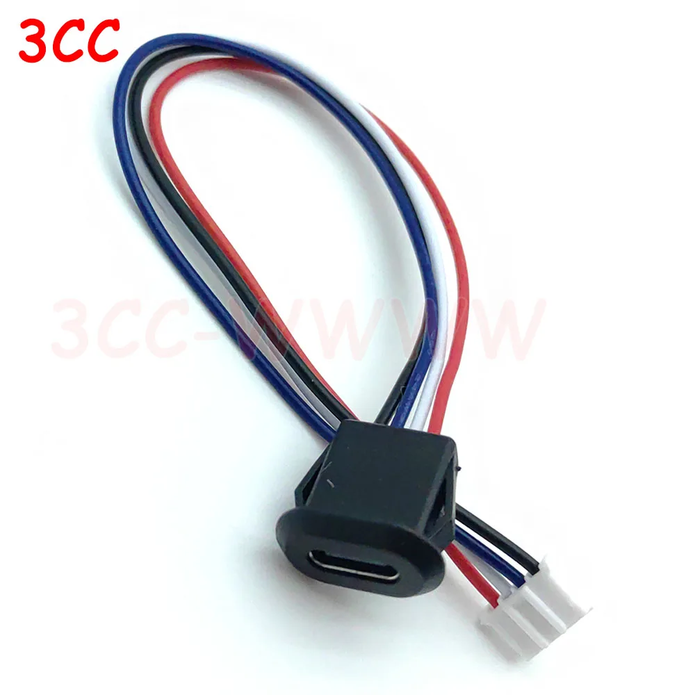 

2-контактный водонепроницаемый USB-разъем типа USB-C, гнездовая база прямого сжатия, гнездовая розетка, интерфейс зарядки со сварочным проводом PH2.0