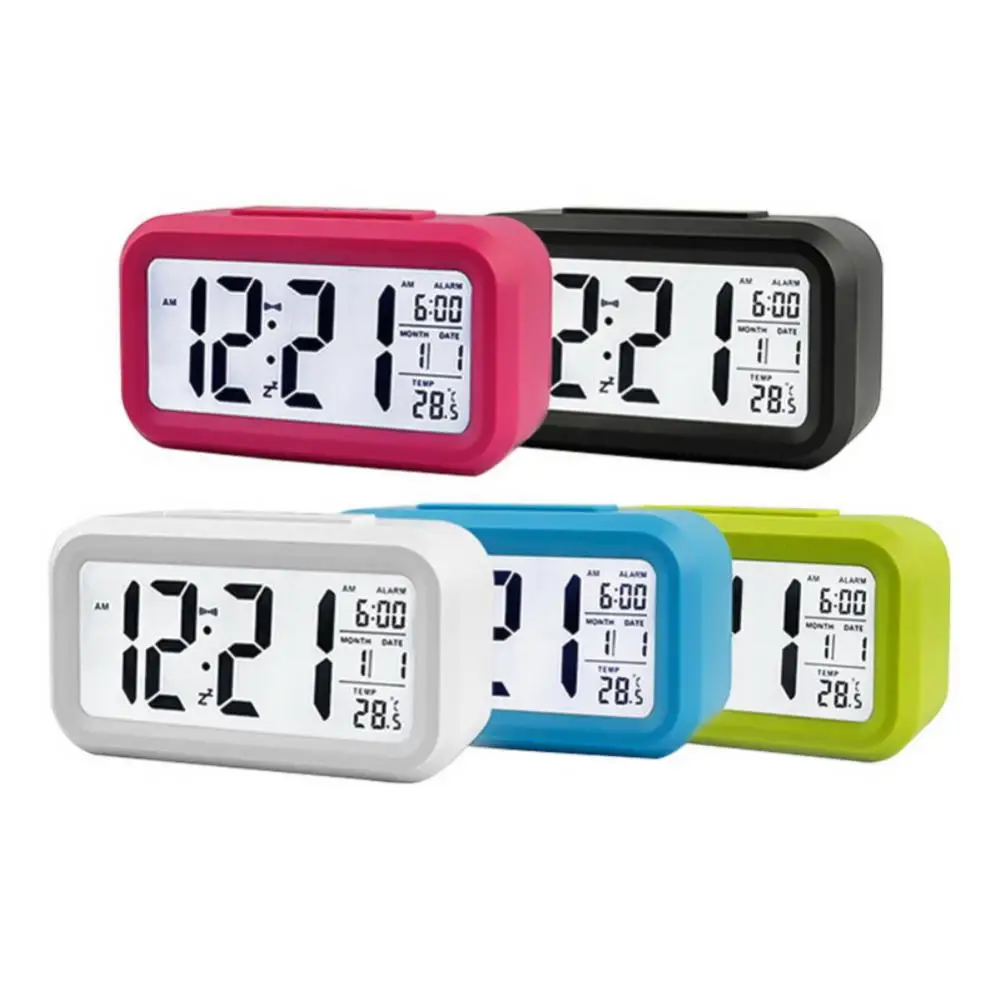 

Colorful LED Lazy Sleeping Alarm Clocks Snooze Mute Electronic Clocks Creative Bcaklight Digital Clock Modern Simple Table Clock