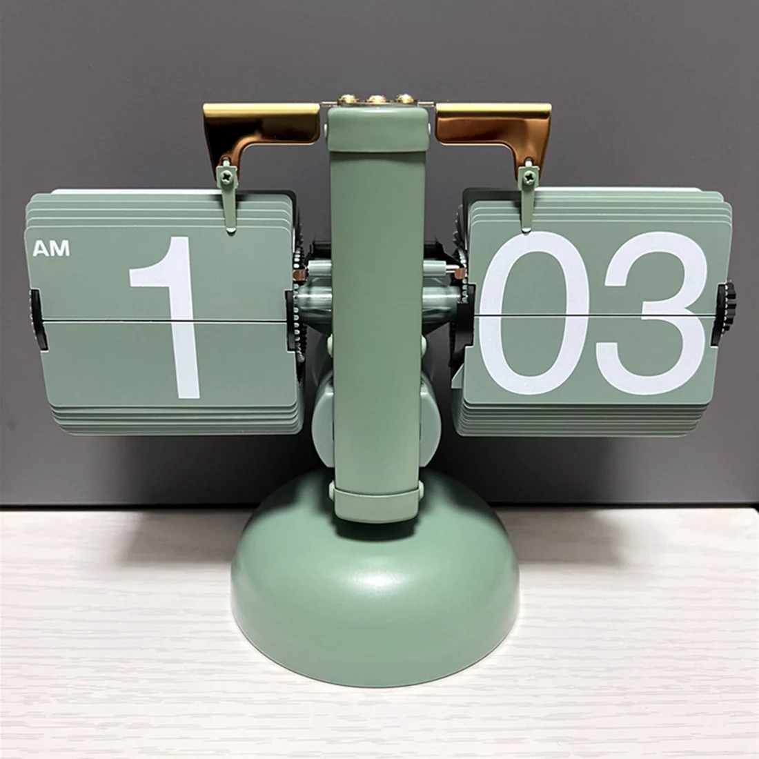 

Настольные часы-механические в стиле ретро-цифровой дисплей на батарейках-украшение для дома и офиса и школы, зеленые