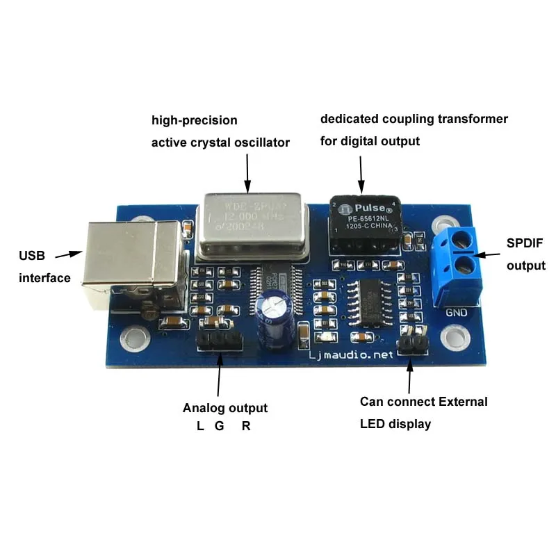DLHiFi LJM PCM2704 HIFI USB звуковая карта DAC аудио в SPDIF цифровой аналоговый выходной