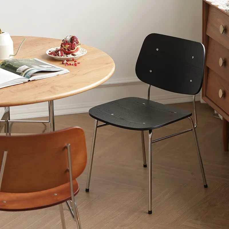 

Домашняя мебель, ретро стулья для столовой, удобный компьютерный стул со спинкой, сиденье из массива дерева, нордические универсальные практичные стулья