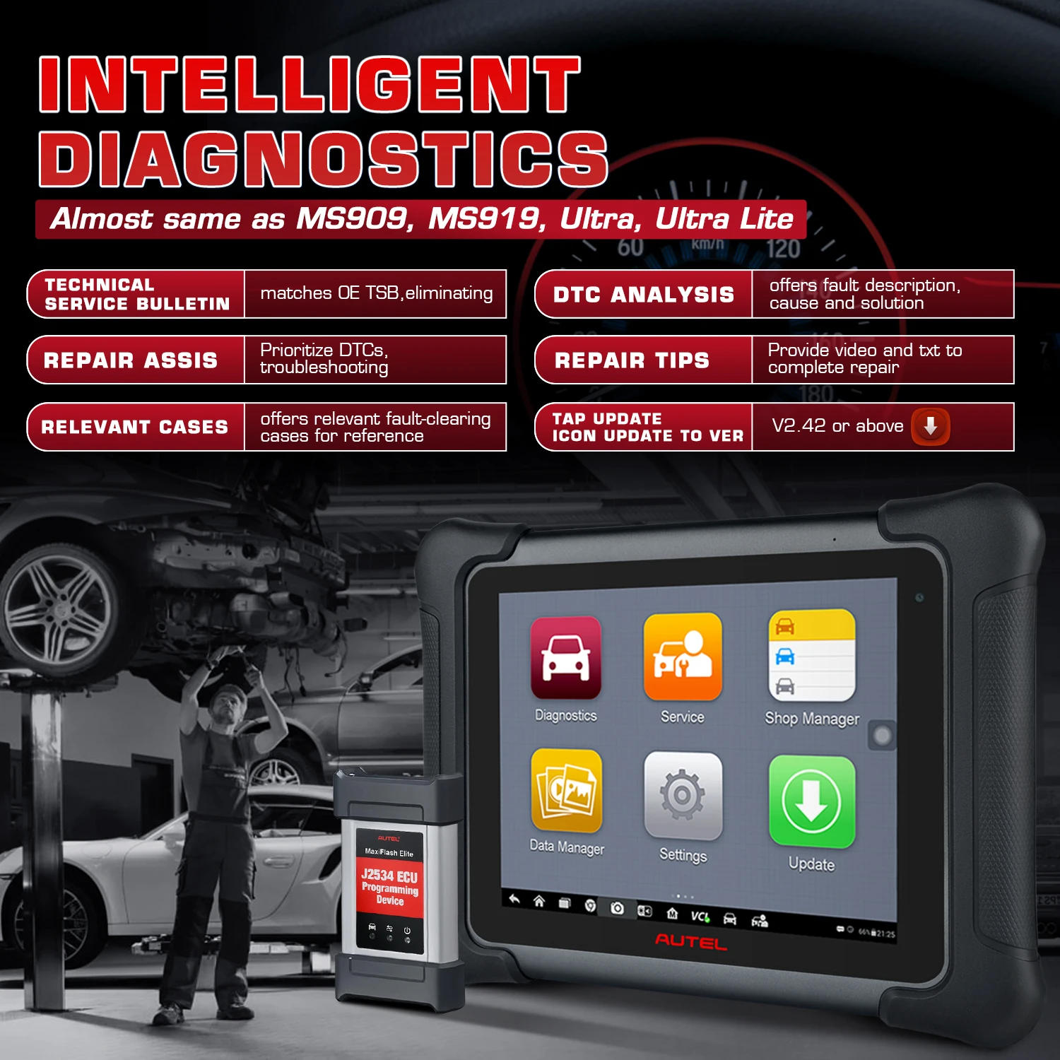 Autel Maxisys EliteII OBD2 сканер J2534 ECU Программируемый считыватель кодов Сканер