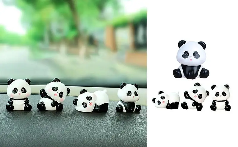

Украшение салона автомобиля, панда, Декор, Милая Мини-гигантская панда, украшения на приборную панель автомобиля, фигурка панды из смолы