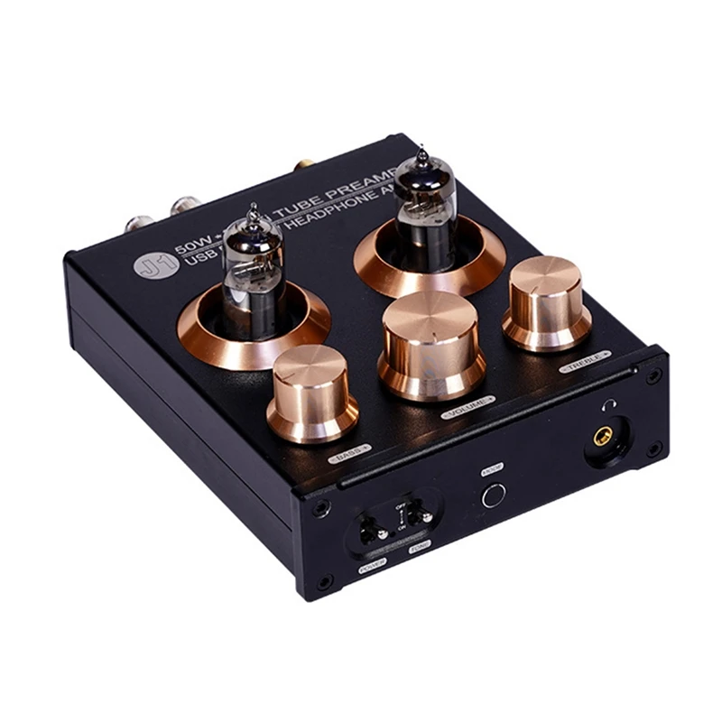 HTHL-J1 Audio Amplifier 6J5 Tube Preamplifier Coaxial AUX USB Headphone Amplifier 50Wx2 Tpa3116 Bluetooth 5.0 Tube Amplifier