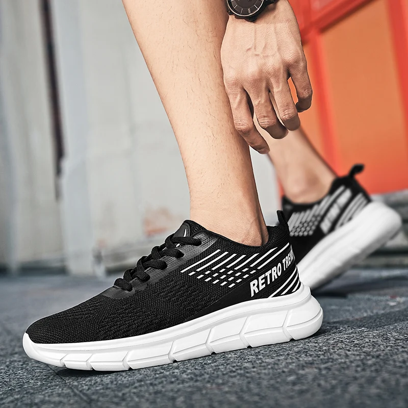 Hot Sale Cheap Green Men's Athletic Shoes Mesh Breathable Mens Running Sneakers Fashion Printed Sport Shoes for Man Size 39-46