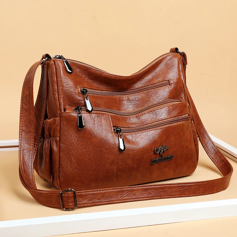 

Female Crossbody Bag Shoulder Designer Luxury Bag Mommy Vintage Daily Handbag 2022 New Simple Leather Tote Classic High Quality