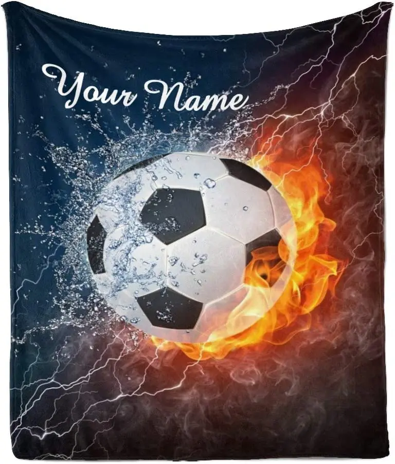 

Одеяло CUXWEOT на заказ с именем текстом, персонализированное флисовое супер мягкое одеяло для игры в футбол, одеяло для дивана, кровати