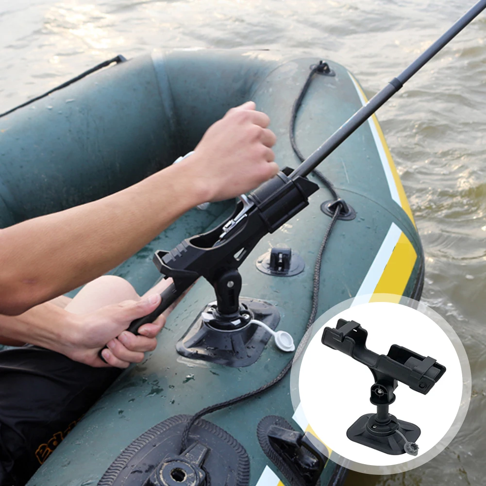 

1x Fishing Rod Holder for Boat Dinghy Raft Fishing Pole Holder with Mounting Base Detachable 360-Degree Adjustable Rod Support