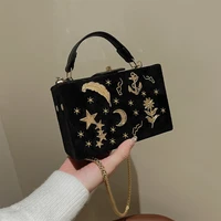women handbags box small square bag new fashion vintage star moon shoulder messenger bag with chain elegant