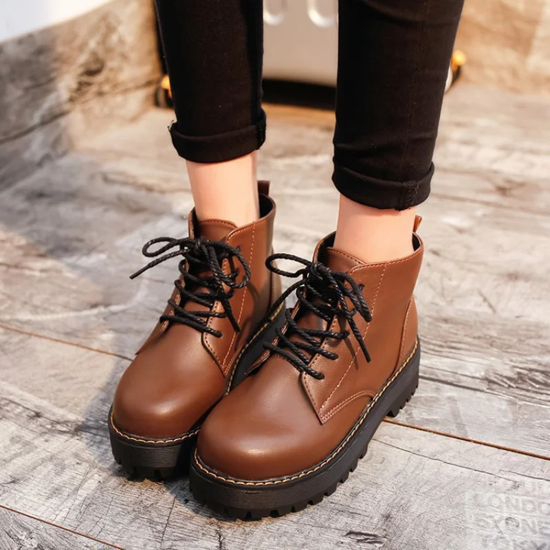

Fashion Thick Soled Short Boots for Women 2022 Fashion Solid Color Women Boots Vintage Round Toe Casual Boots for Women