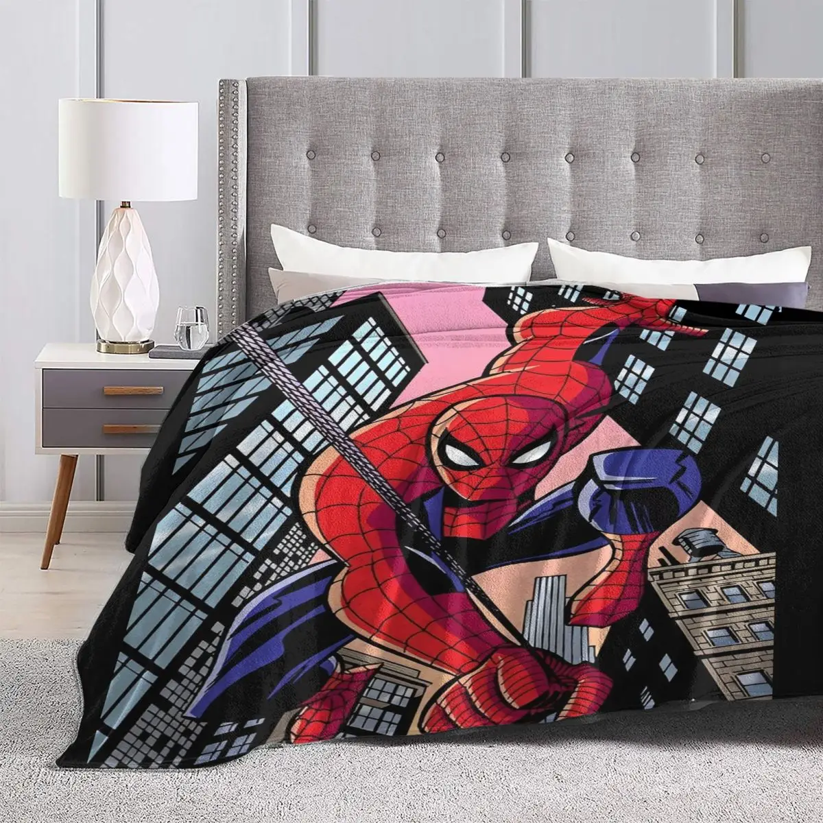 Одеяло Marvel Человек-паук супер мягкое эстетическое плюшевое одеяло для гостиной