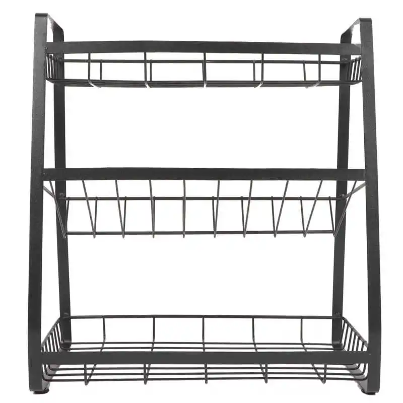 

Countertop Organizer 3 Tier Countertop Spice Rack Porous Bottom for Kitchen